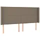 Zagłówek uszak, taupe, 203x16x118/128 cm, tkanina