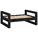 Legowisko dla psa, czarne, 65,5x50,5x28 cm, lite drewno sosnowe