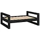 Legowisko dla psa, czarne, 75,5x55,5x28 cm, lite drewno sosnowe