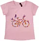 BLUZKA T-SHIRT RÓŻOWY rower w kwiaty 3/4 H208C