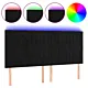 Zagłówek do łóżka z LED, czarny, 180x5x118/128 cm, aksamit