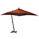 Parasol ogrodowy wiszący, jodłowy słupek, terakota, 3x3 m