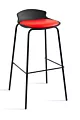 Hoker barowy, krzesło, duke, czarny, czerwony