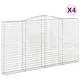 Kosze gabionowe, 4 szt, 400x30x220/240 cm, galwanizowane żelazo