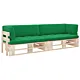 Sofa 2-os. z palet, z poduszkami, impregnowane drewno sosnowe