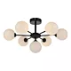 Lampa sufitowa Cohen 7 Light Semi Flush Matt Black Opal Glass