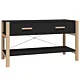 Szafka pod TV, czarna, 82x38x45 cm, materiał drewnopochodny