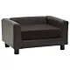 Sofa dla psa, brązowa, 60x43x30 cm, plusz i sztuczna skóra