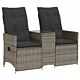 Rozkładana sofa ogrodowa dla 2 os., ze stolikiem, szara