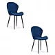 Krzesło TERNI - niebieski aksamit x 2
