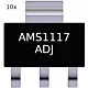 10x AMS1117-ADJ stabilizator napięcia 1A ADJ reg.