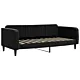Sofa z funkcją spania, czarna, 90x190 cm, obita aksamitem