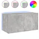 Ścienna szafka TV z LED, szarość betonu, 80x35x41 cm