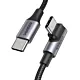 Kabel USB-C do USB-C, kątowy UGREEN US334 5A, PD 100W, 2m (czarny)