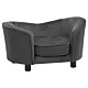 Sofa dla psa, ciemnoszara, 69x49x40 cm, plusz i sztuczna skóra