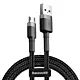 Wytrzymały elastyczny kabel przewód USB microUSB QC3.0 2.4A 1M czarno-szary