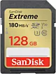 KARTA SANDISK EXTREME SDXC 128 GB 180/90 MB/s C10 V30 UHS-I U3