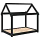 Legowisko dla psa, czarne, 101x70x90cm, lite drewno sosnowe