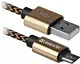 KABEL DEFENDER USB AM-MICRO BM 1.0m 2.1A ZŁOTY