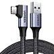 Kabel USB do USB-C, kątowy UGREEN US385, 3A, 1m (czarny)