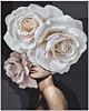 Malowanie Po Numerach Kobieta Z Różami Białymi Na Głowie 40x50 Cm 