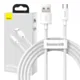 Kabel micro USB do USB Baseus Simple Wisdom, 2.1A, 1.5m (biały) 2szt.