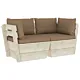 Ogrodowa sofa 2-osobowa z palet, z poduszkami, drewno świerkowe
