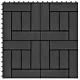  Płytki tarasowe, 11 szt., WPC, 30 x 30 cm, 1 m², czarne