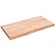 Półka, brązowa, 120x60x(2-6) cm, lakierowane lite drewno dębowe