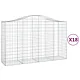 Kosze gabionowe, 18 szt, 200x50x120/140cm, galwanizowane żelazo