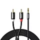 Kabel przewód audio 3.5 mm mini jack - 2x RCA 5m czarny