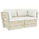 Ogrodowa sofa 2-osobowa z palet, z poduszkami, drewno świerkowe