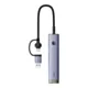 Hub 4w1 Baseus UltraJoy USB-A&USB-C do 3xUSB3.0+USB-C+RJ45 (szary)