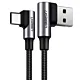 Kabel USB-C do USB-A 2.0 kątowy UGREEN US176, 3A, 3m (czarny)