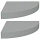 Narożne półki ścienne, 2 szt., szare, 25x25x3,8 cm, MDF