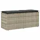 Ławka ogrodowa z poduszką Jasnoszara 110x40x44 cm Polirattan