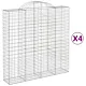 Kosze gabionowe, 4 szt, 200x50x200/220 cm, galwanizowane żelazo