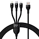 BASEUS FLASH SERIES II KABEL USB - USB TYP C / LIGHTNING / MICRO USB 100 W 1,2 M CZARNY (CASS030001)