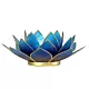 Świecznik tealight podgrzewacz kwiat lotosu fioletowo niebieski 13,5cm