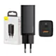 Ładowarka sieciowa Baseus GaN2 Lite, USB + USB-C, 65W, EU (czarna)