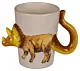 Biały Kubek Dinozaur 3D - Triceratops