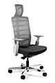 Fotel ergonomiczny, biurowy, mikrosiatka, Spinelly, biały, czarny