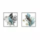 Emaga Dekoracja ścienna DKD Home Decor 50 x 7,6 x 50 cm Czarny Szary Niebieski Papuga Tropikalny (2 Sztuk)