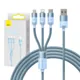 Kabel USB 3w1 Baseus StarSpeed, USB-C + micro USB + Lightning, 3,5A, 1.2m (niebieski)