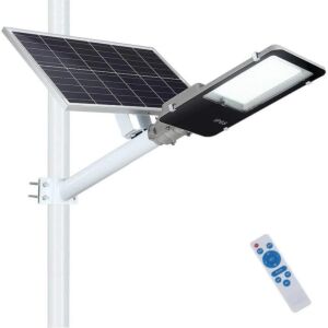 Latarnia solarna uliczna LED 1500W IP67, panel, pilot i mocowanie