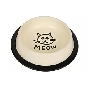 Elegancka metalowa miska dla kota MEOW 0,24L - kremowa
