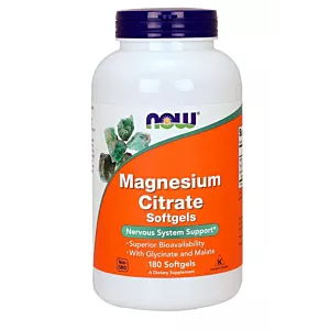 NOW FOODS Magnesium Citrate - Cytrynian Magnezu (180 kaps.)