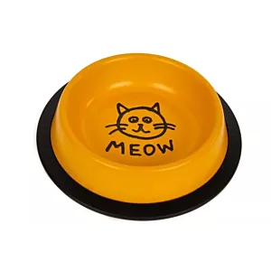 Elegancka metalowa miska dla kota MEOW 0,24L - pomarańczowa