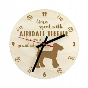 Airedale Terrier Zegar z grawerem 20 cm