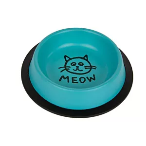 Elegancka metalowa miska dla kota MEOW 0,24L - niebieska